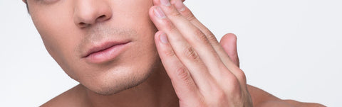 Man touching smooth skin