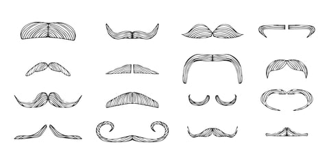 Illustration that shows different styles of moustache
